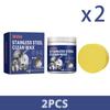 Crema Detergente per Utensili da Cucina in Acciaio Inossidabile Rimozione Ruggine Pentole Crema Lucidante per Alluminio Cromo Macchie Sporco Pulitore Spugna Pennello 100G