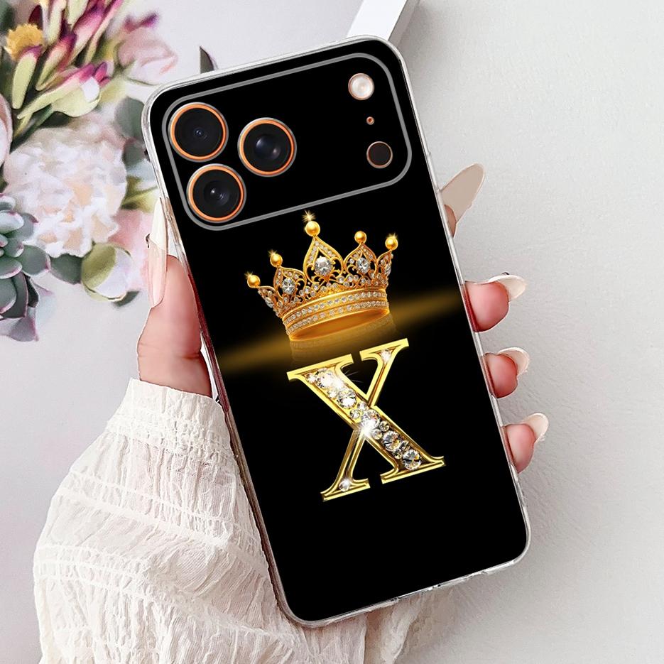 For Apple iPhone 17 Pro Max Case New Luxury Crown Letters Cover Soft Silicone Phone Case For iPhone 17 Air iPhone17 Pro Max Bags