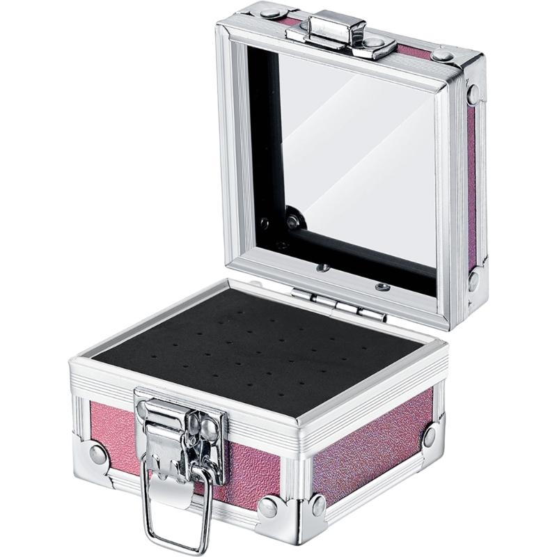 Professional Manicure Drill Bit Stand Display Case Compact Metal Storage Container With 25 Holes Nail Bits Organized