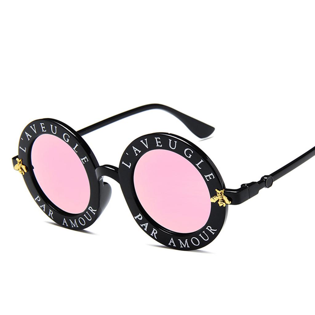 European and American Trends New Sunglasses Ladies Round Frame Burt's Bees Sunglasses Fashion Letters Online Celebrity Glasses.