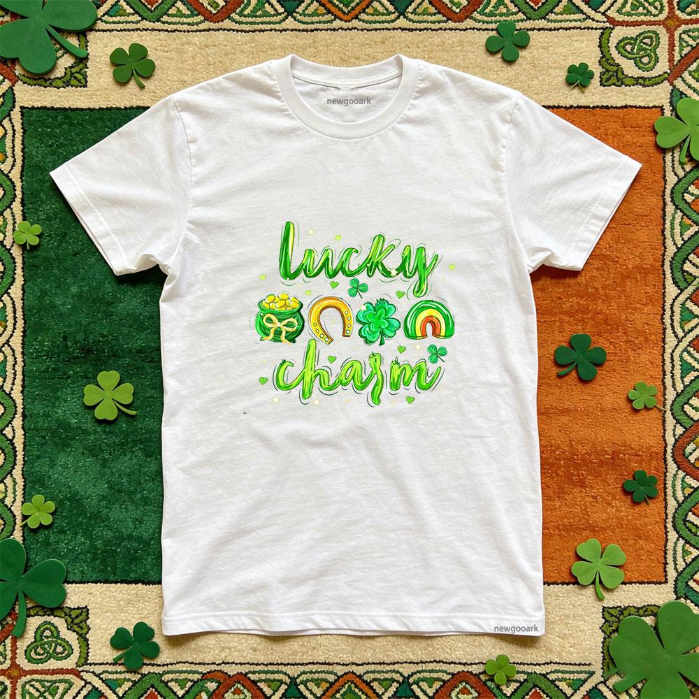 

Saint Patrick funny printed T shirt Unisex lucky Irish green Retro cotton Casual festival Unisex Adult Party tee S