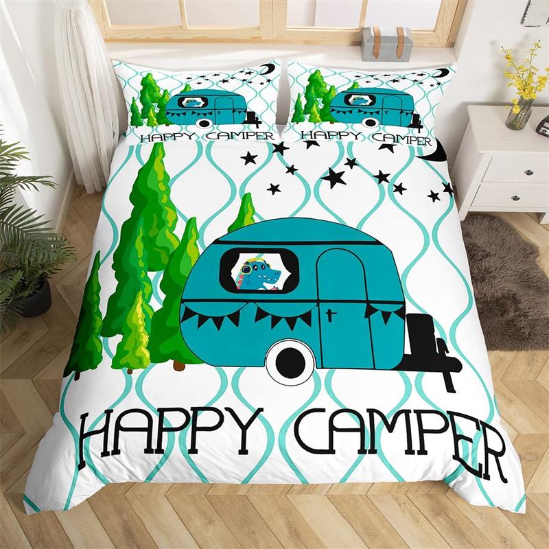 Camping Duvet Cover Galaxy Comforter Cover Microfiber Farmhouse Style Bedding Set King For Boys Girl Camper Lovers Birthday Gift