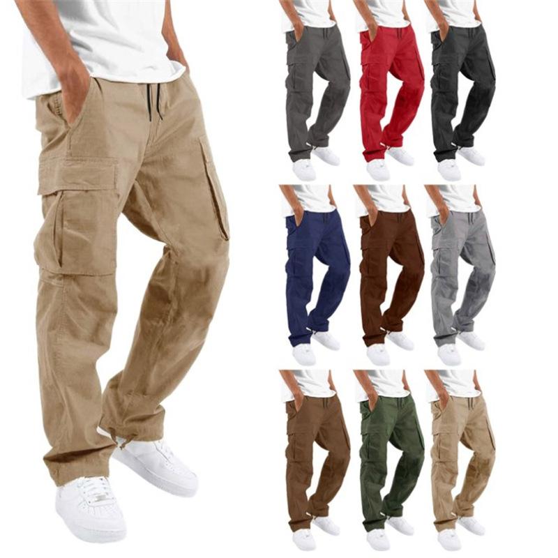 Herren Freizeithosen: Stilvolle, einfarbige Mehrzweck-Arbeitshosen im Streetwear-Stil mit Köperbindung und Used-Finish