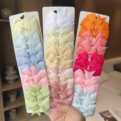 10Pcs/Set New Cute Ribbon Bowknot Hair Clips for Kids Handmade Bows Hairpin Barrettes Headwear Baby Girls Hair Accessories