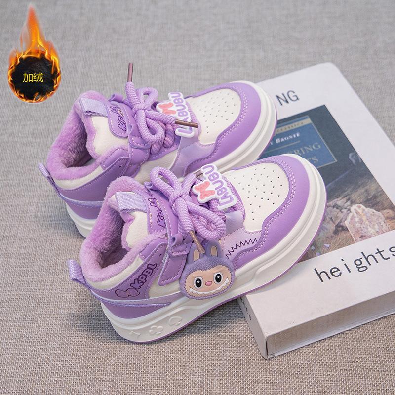 

Девочки мультяшные кроссовки бархатные две хлопковые туфли 2025 осень и зима новые детские повседневные туфли для среднего и старшего возраста милые детские кеды 32-37 yards, 6 pairs in one hand