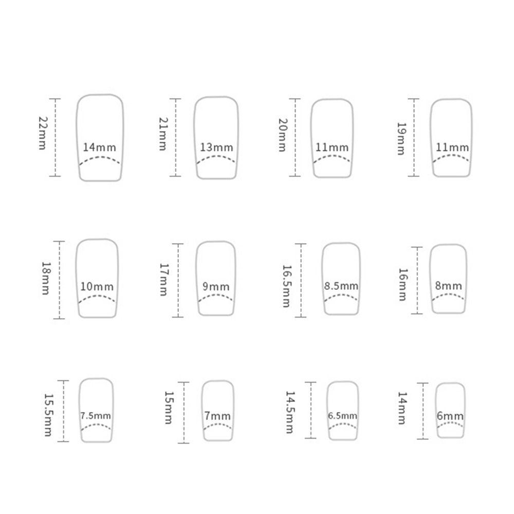 24pcs Detachable Comic Nails Press on Nails DIY Long Square French False Nails Pink Blue