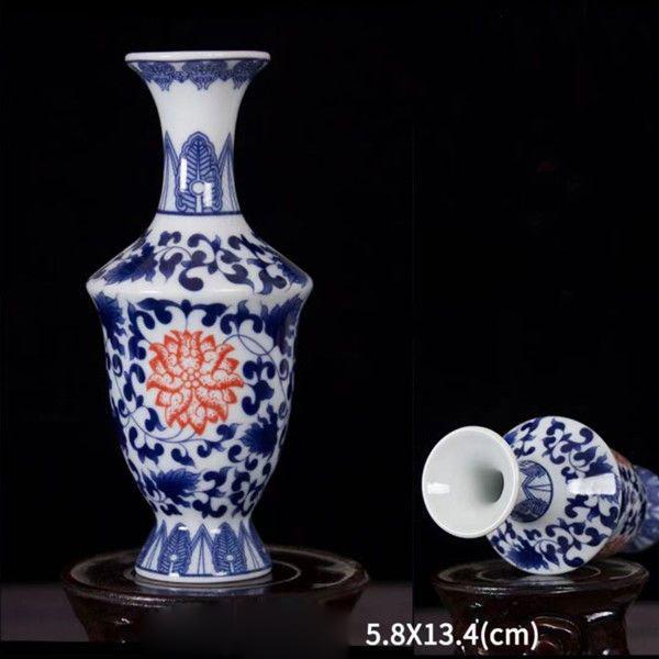Enamel Flower Vase Decoration New Chinese Retro TV Cabinet Decoration Ceramic Minimalist Chinese Flower Arrangement Vase ZF517