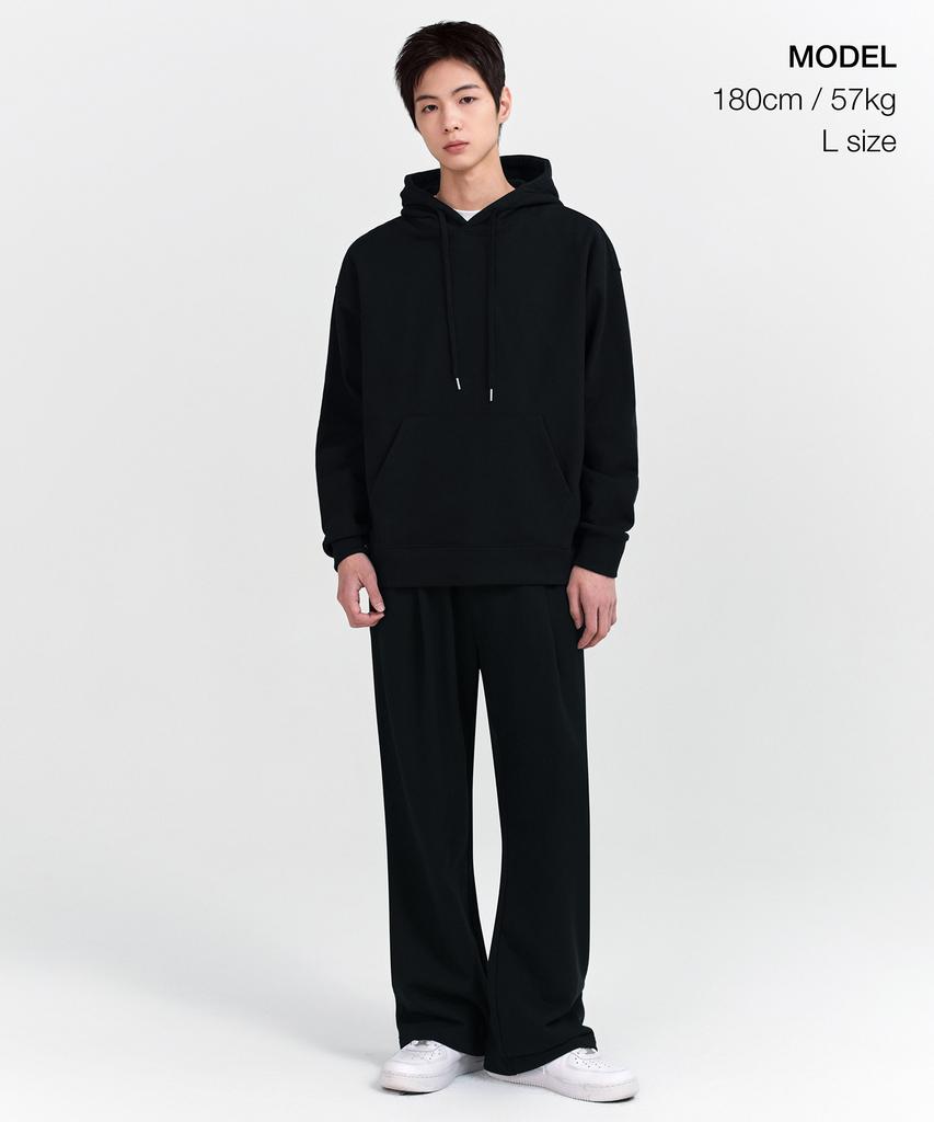 Musinsa Standard One-Pleat Wide Lounge Sweatpants [Black]