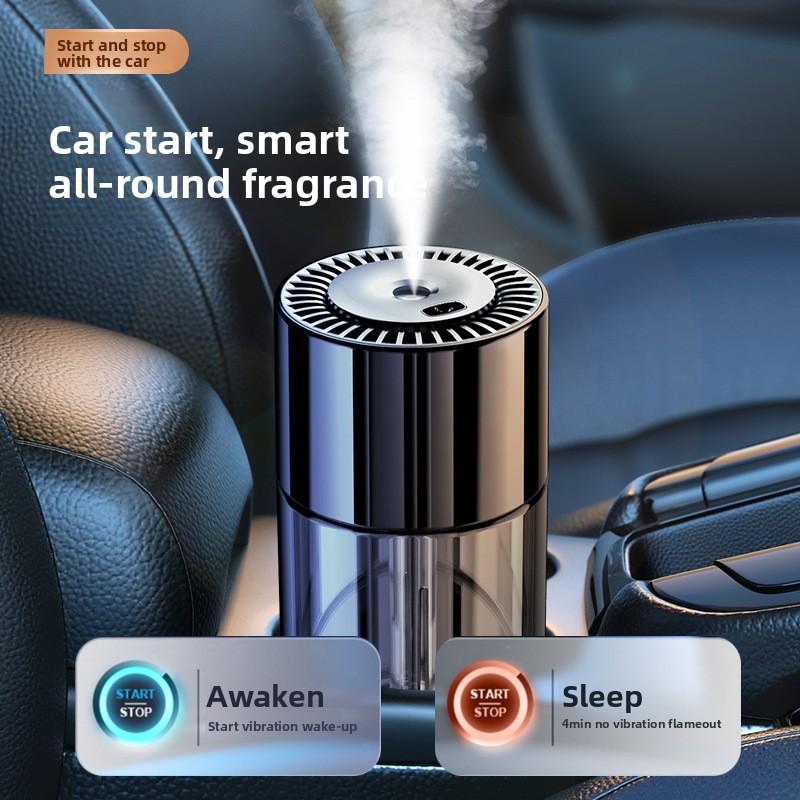 Smart Car Aromatherapy Diffuser, Ultrasonic Air Purifier, Auto on/Off Odor Eliminator, Long-Lasting Car Fragrance Decor