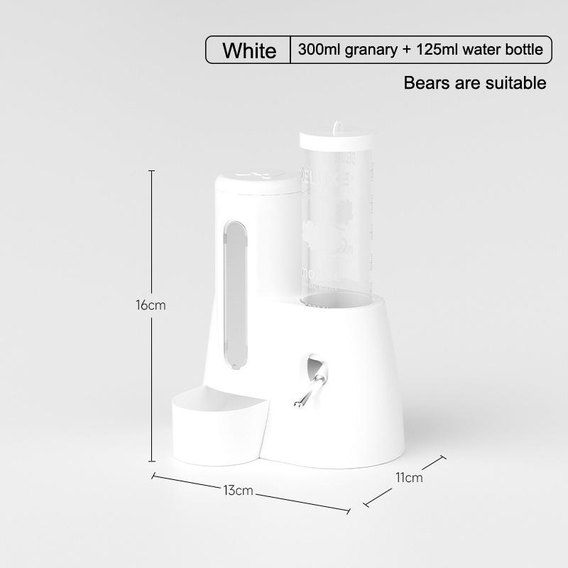 High Volume Leak-Proof Golden Bear Hamster Food Dispenser with Auto Water Fountain Pet Supplies