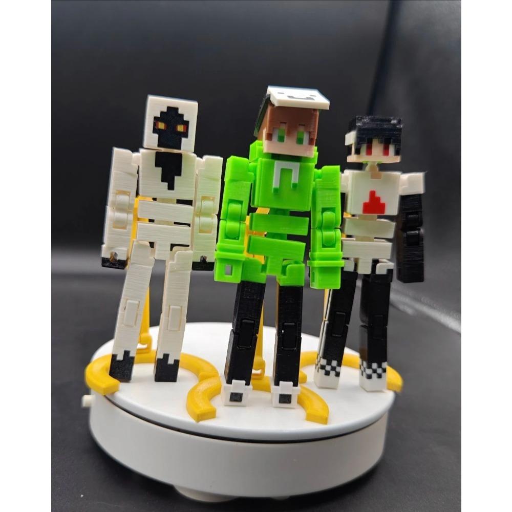 3D Printed MC Muffin Squad Multi-articular Annoying villagers Zombie Mobile Assembled Finished Model Toys