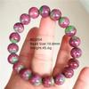 Natural Ruby Round Beads Tungsten Classic Strand Bracelet Jewelry Rare Red Watermelon Ruby Zoisite Unisex Party AAAAAAA