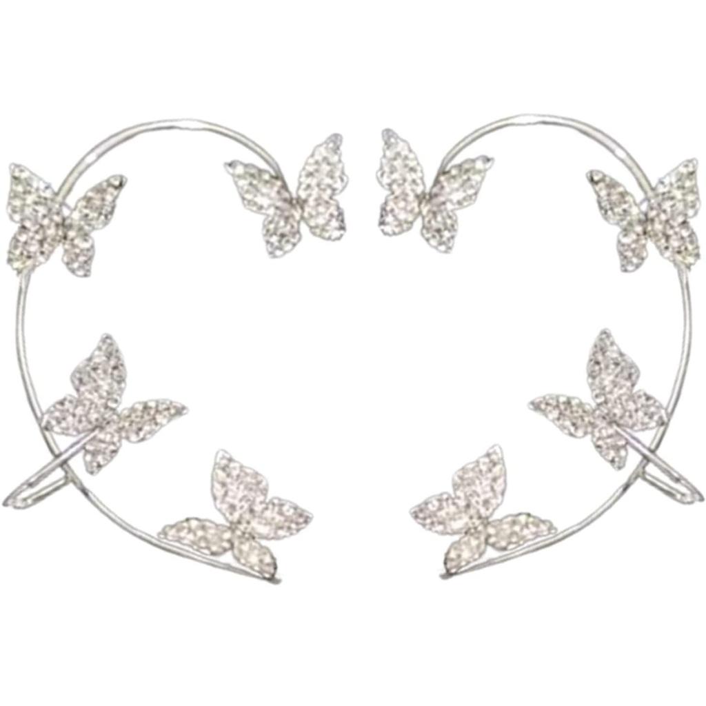 Zirconia Butterfly Earrings, Butterfly Earrings For Women, Butterfly Earrings, Ear Cuffs, Gifts For Women And Girls ,, A Pair,