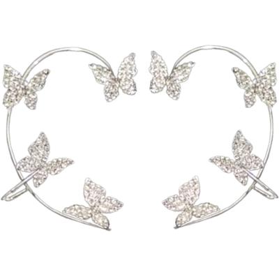 Zirconia Butterfly Earrings, Butterfly Earrings For Women, Butterfly Earrings, Ear Cuffs, Gifts For Women And Girls ,, A Pair,