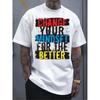 European Sizes Men'S Pure White T-Shirt | Mindset Revolution: Bold T-Shirt, Casual Style, Crew Neck, Regular Fit
