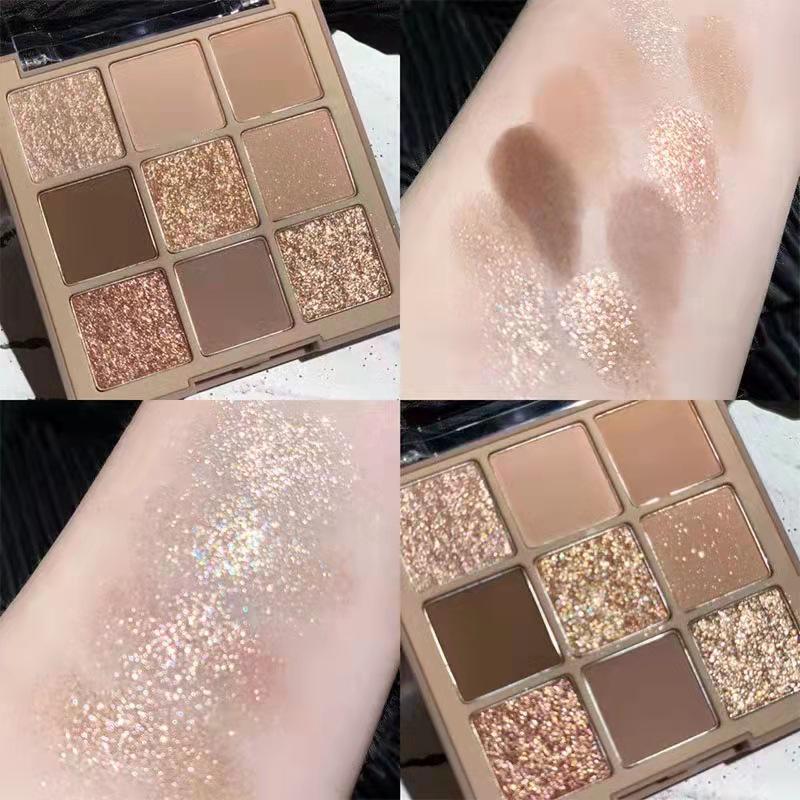 DIKALU Nine-Color Oatmeal Nude Matte Eyeshadow Palette - Earth Tone Autumn Collection