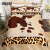 Cowhide Sunflower Duvet Cover Western Farm Animal Skin Bedding Set Microfiber Cow Fur Comforter Cover Twin For Boys Girls Room
