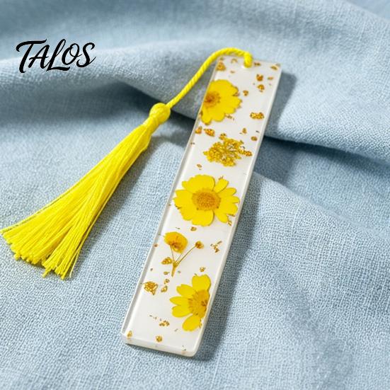 Aesthetic Page Holders Dried Flower Resin Bookmarks with Tassels, Double-Sided Magnetic Birthday Gift for Readers Book Lovers Friends, Pretty