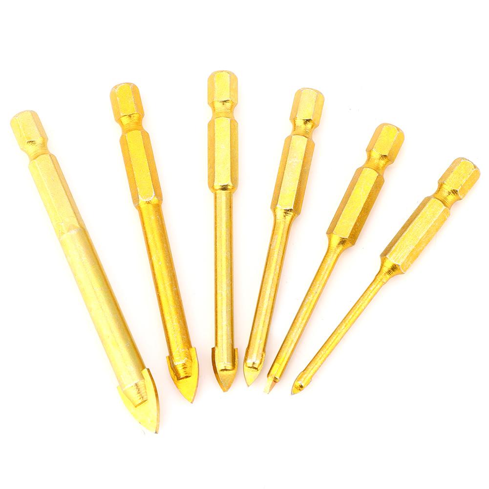 

6pcs Triangular Drill Bits Hex Shank Slot Twisted Drilling Bits 3 4 5 6 8 10mm