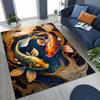 Luxurious Lucky Koi Fish Yin Yang Carp Cartoon Rug for Bedroom Living Room Sofa Home Doormat Decor,Large Kids Non-slip Floor Mat
