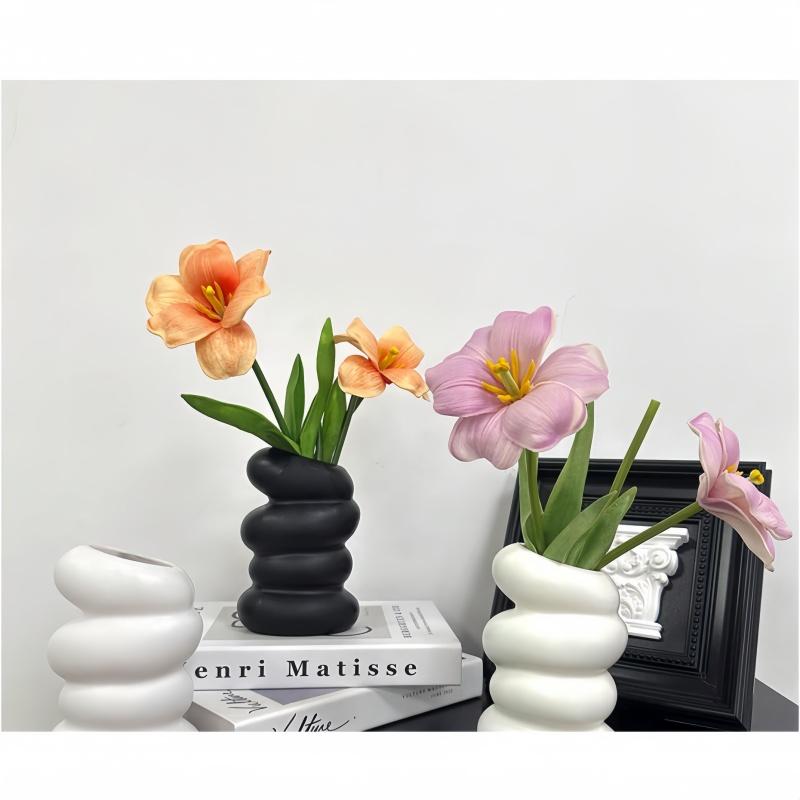 1piece Creative Vase Ins Style Light Luxury High-end Spiral Plastic Home Decoration Living Room Flower Arrangement Decoration