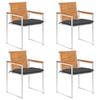 Exclusive House - Garden Chairs Set of 4 with Cushions Solid Acacia Wood