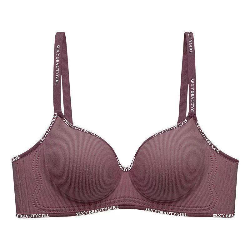 Seamless Wireless Bra for Women with Small Chest and Letter Strap Design