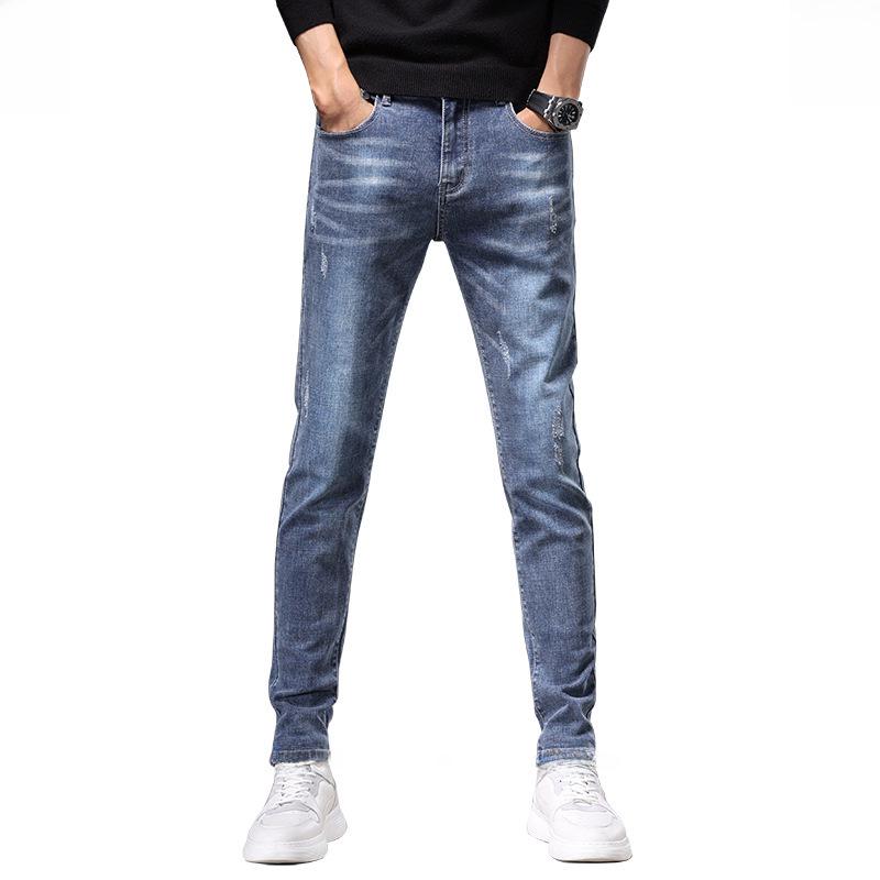 Herren Slim Stretch Klassische Blaue Jeans 2024 - Ganzjahres-Freizeitkleidung