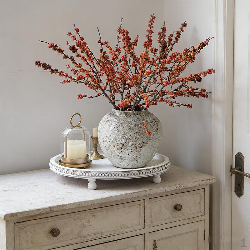 

Wood Pedestal Stand, Candle 40cm Sturdy Elegant Decorative Tray Display Riser for Table Plant