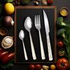 4/24 Pieces High Quality Stainless Steel Cutlery Set Knives Forks Spoons Silvery Flatware Tableware Kitchen Restaurant Utensils