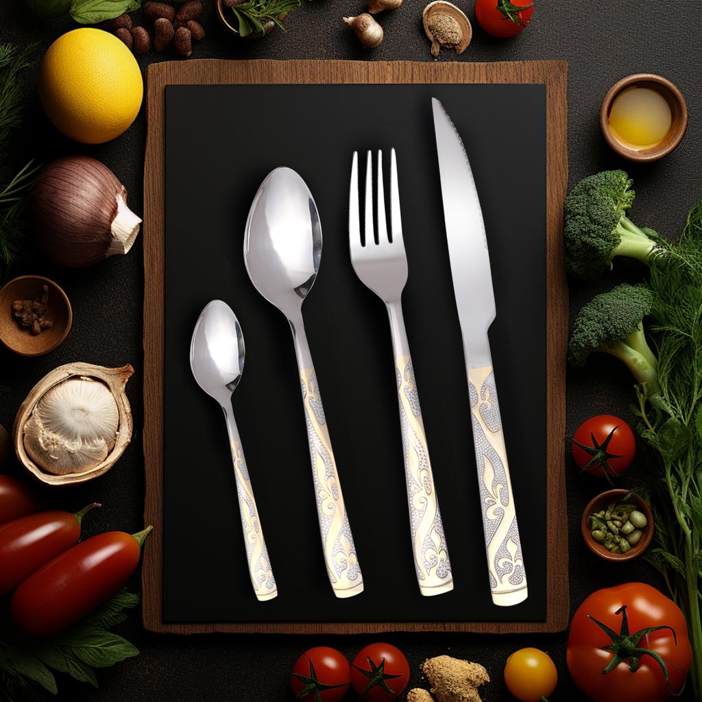 4/24 Pieces High Quality Stainless Steel Cutlery Set Knives Forks Spoons Silvery Flatware Tableware Kitchen Restaurant Utensils