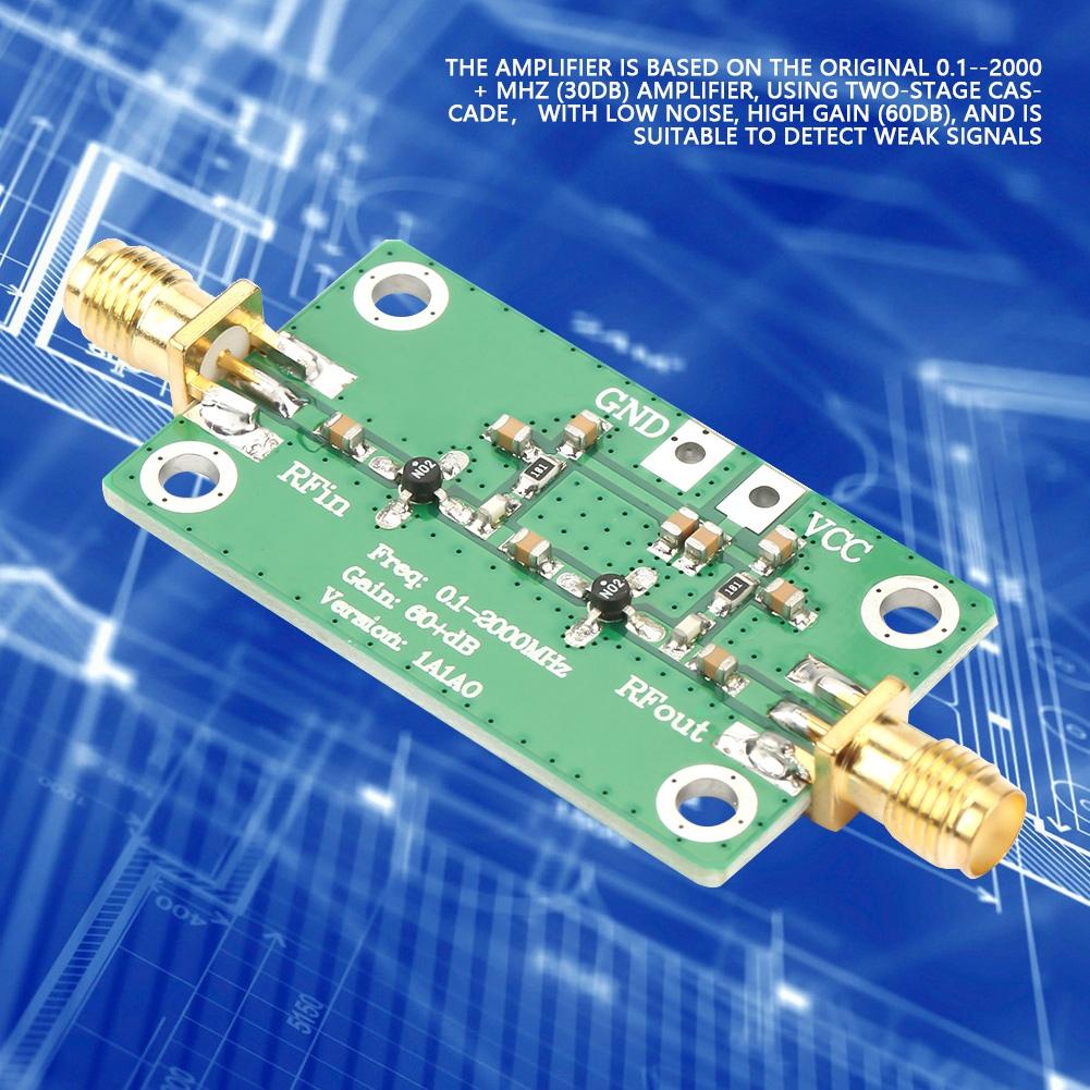 0.1 2000MHz Wzmocnienie 60dB Szerokopasmowy Wzmacniacz RF LNA 0.1 2GHz