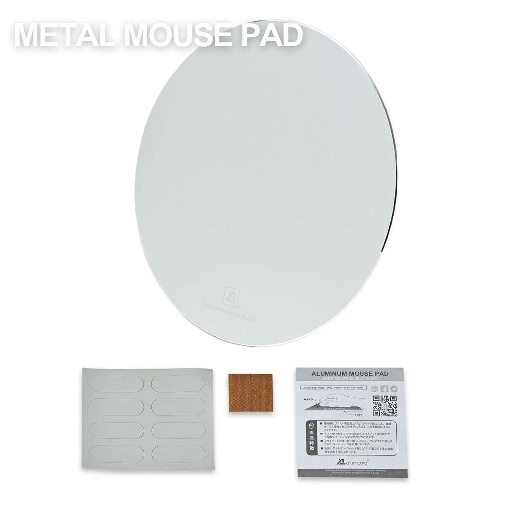Alumania The Hard Surface Made of Aluminum Supports Accurate Mouse Round Reversible Metal Mouse Pad Operation. [SILVER]