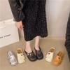 Women's Summer Mules Flat Shoes Fashion Square Toe Slip-on Slippers