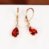 Vintage Champagner Gold Granatapfel Rot Wassertropfen Diamant Einfache Ohrschnalle Exquisites Damen Schmuck Geschenk