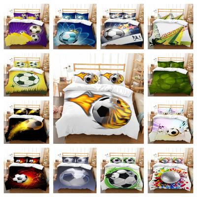 3D Football Printing Hot Sale Bedding Set Bed Cover Home Bedclothes Youth Kids Boys Microfiber Quilt Cover Pillowcase