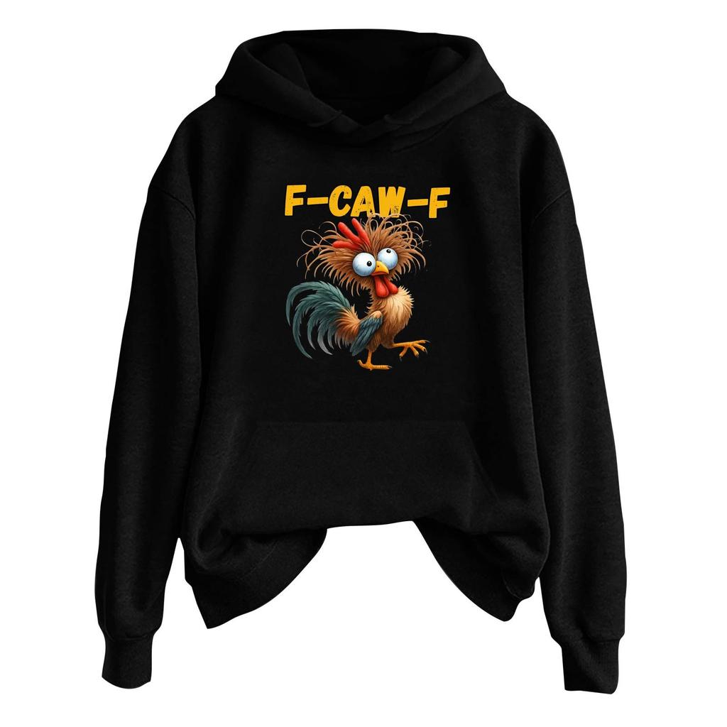 Women's Fashionable Casual Long Sleeve Hooded Printed Sweatshirt