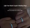 Sterling Silver Aurora Luminous Couple Rings for Men and Women Pair Enamel