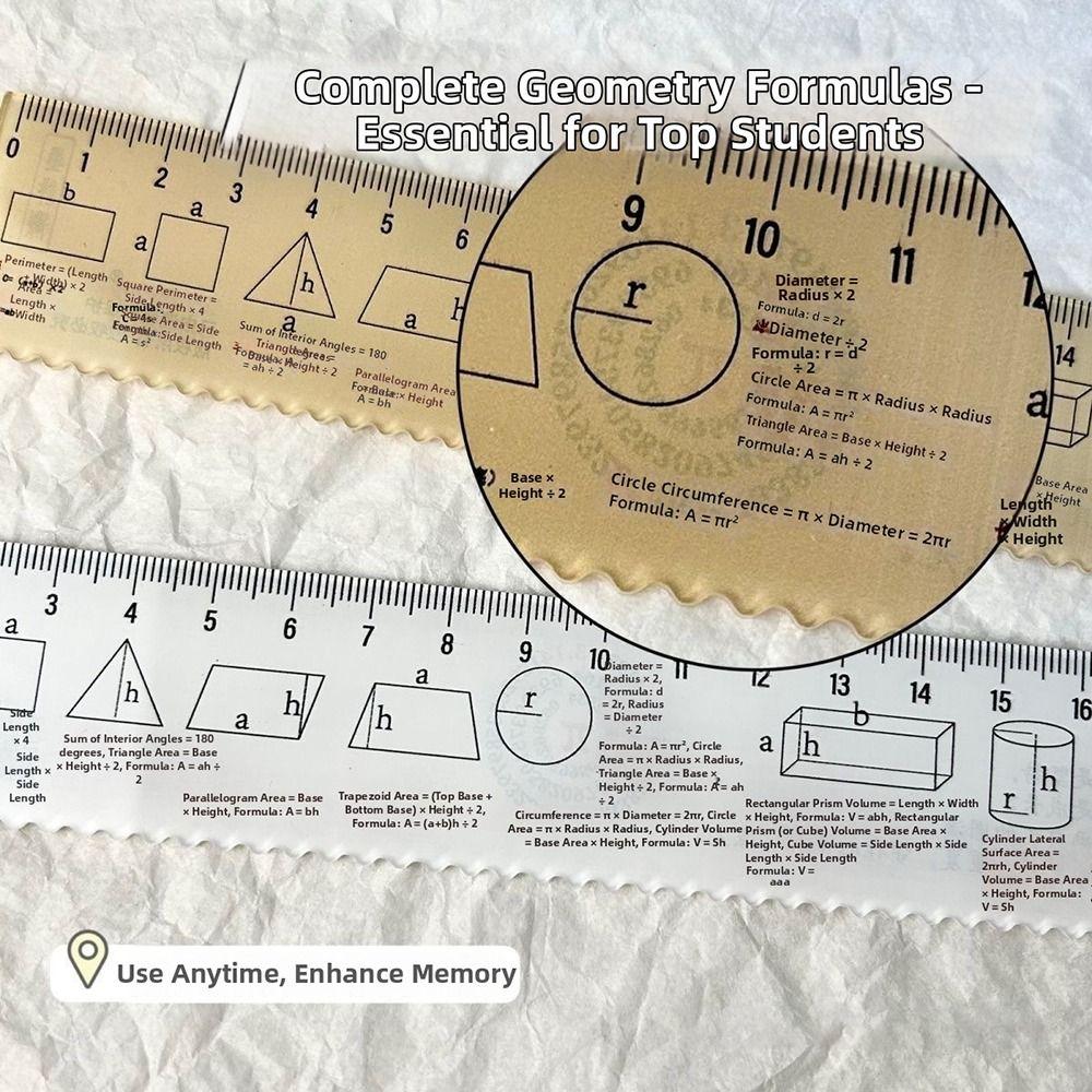 Transparent Mathematical Formula Ruler Lightweight Straightedge Ruler  Office Use