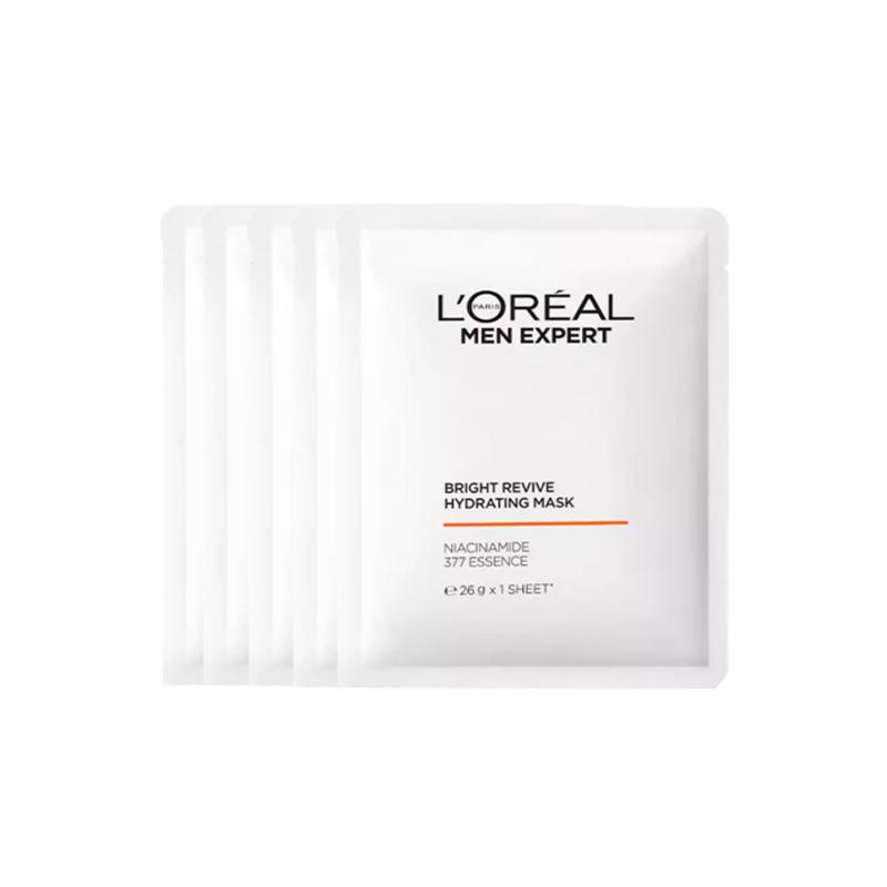 Loreal Paris Men s Mask, Brightening Acne Marks, Lightening Spots, Moisturizing, , Nourishing, LOreal Mens Whitening Hydrating Mask-26g5 pieces