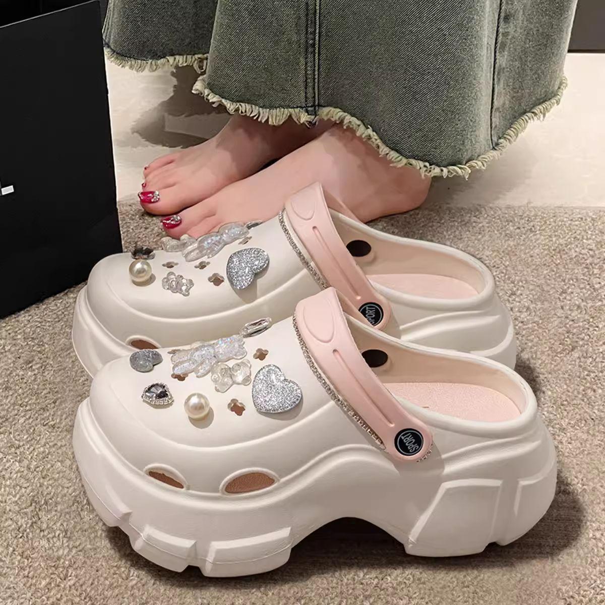 

Женские летние босоножки на платформе с толстой подошвой — пляжная обувь на высоком каблуке для свадеб 2024 года 34-35 (Standard Size)