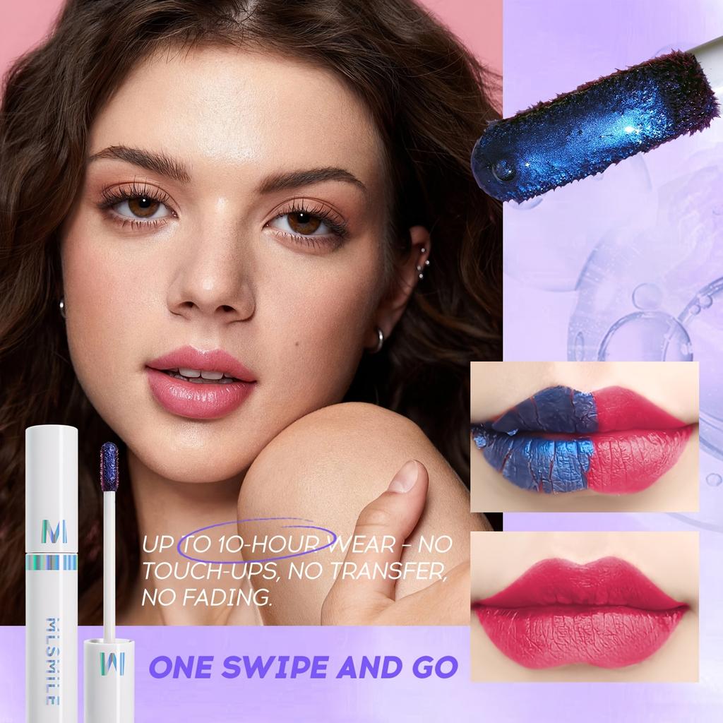 Magic Lip Mask Lip Glaze + Lip Brush | Long-lasting, Waterproof, Anti-smudge Lip Glaze, Plant Moisturizing Formula, Matte Lipstick