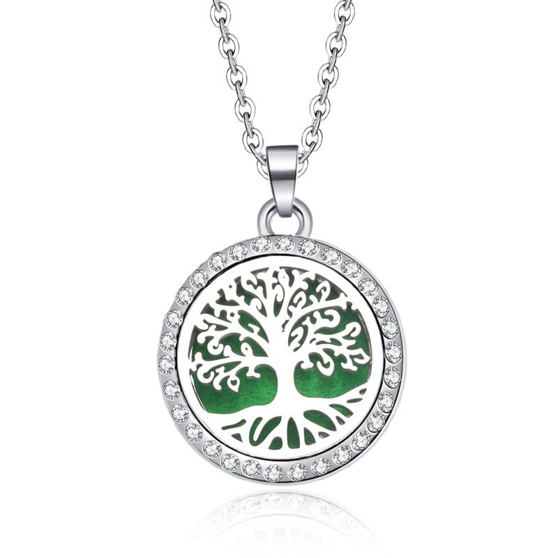 New Stainless Steel Alloy Fashion Aromatherapy Necklace Essential Oil Diffuser Perfume Locket Pendant Women Jewelry Gift