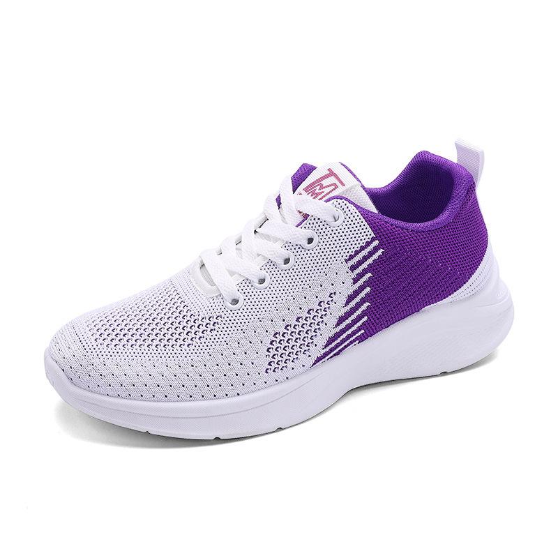 

Autumn sports shoes fashion fly-woven mesh casual shoes running soft sole simple women s shoes 40