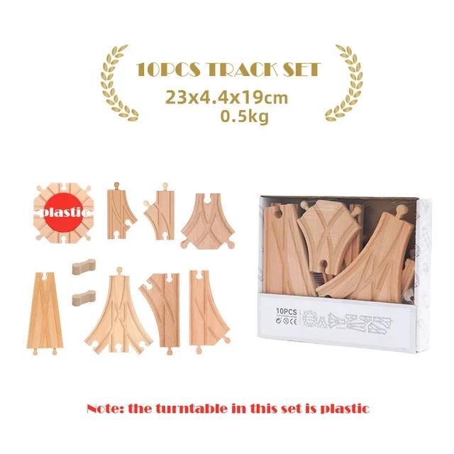 

10/20/37pcs Wooden Track Beech Wood Railway Train Track Set fit for Brand Wood Tracks Educational Toys for Children Gifts