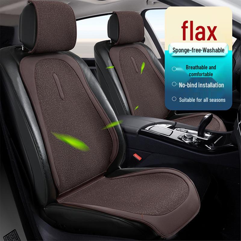 Almofada Universal para Banco de Carro em Linho Natural, Antiderrapante, Respirável, Durável, para Todos os Carros de 5 Lugares, Adequada para Todas as Estações.