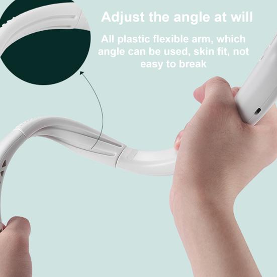 Portable Neck Fan Mini Leafless Ultra Quiet 360 Degree Cool Fans 3 Gear Wind Speeds USB Rechargeable Hands-Free Outdoor Sport Cooling Tools