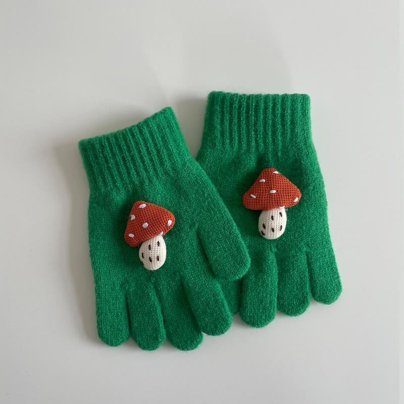 Children's Winter Plush Five-Finger Gloves - Warm, Trendy Gloves for Boys & Girls, Perfect for Outdoor Cold Protection & Writing.