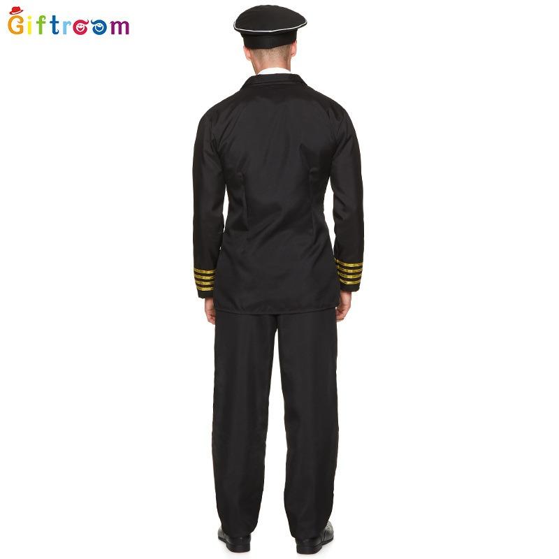 Aviation Captain Air Force Uniform Male Air Force Junior Pilot Clothes Black Suit Work Uniform Performance Uniform