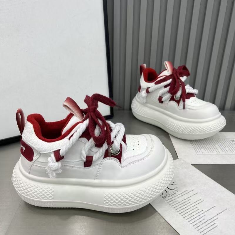 

Thick-soled big head ugly cute bread shoes new comfortable small color matching casual board shoes 35【foot length 22.5cm】